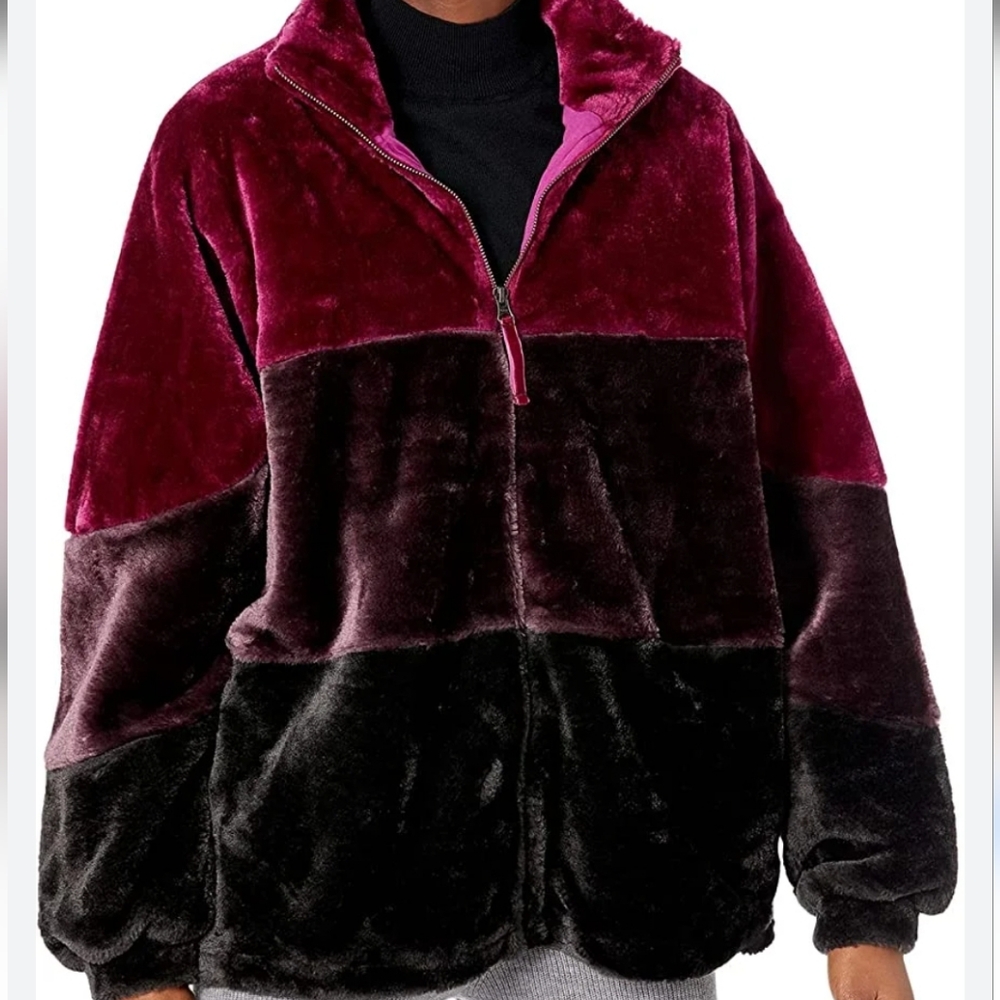 UGG Women's Elaina Faux Fur Violet Teddy Jacket